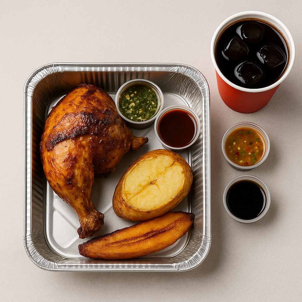 Half chicken meal with sides