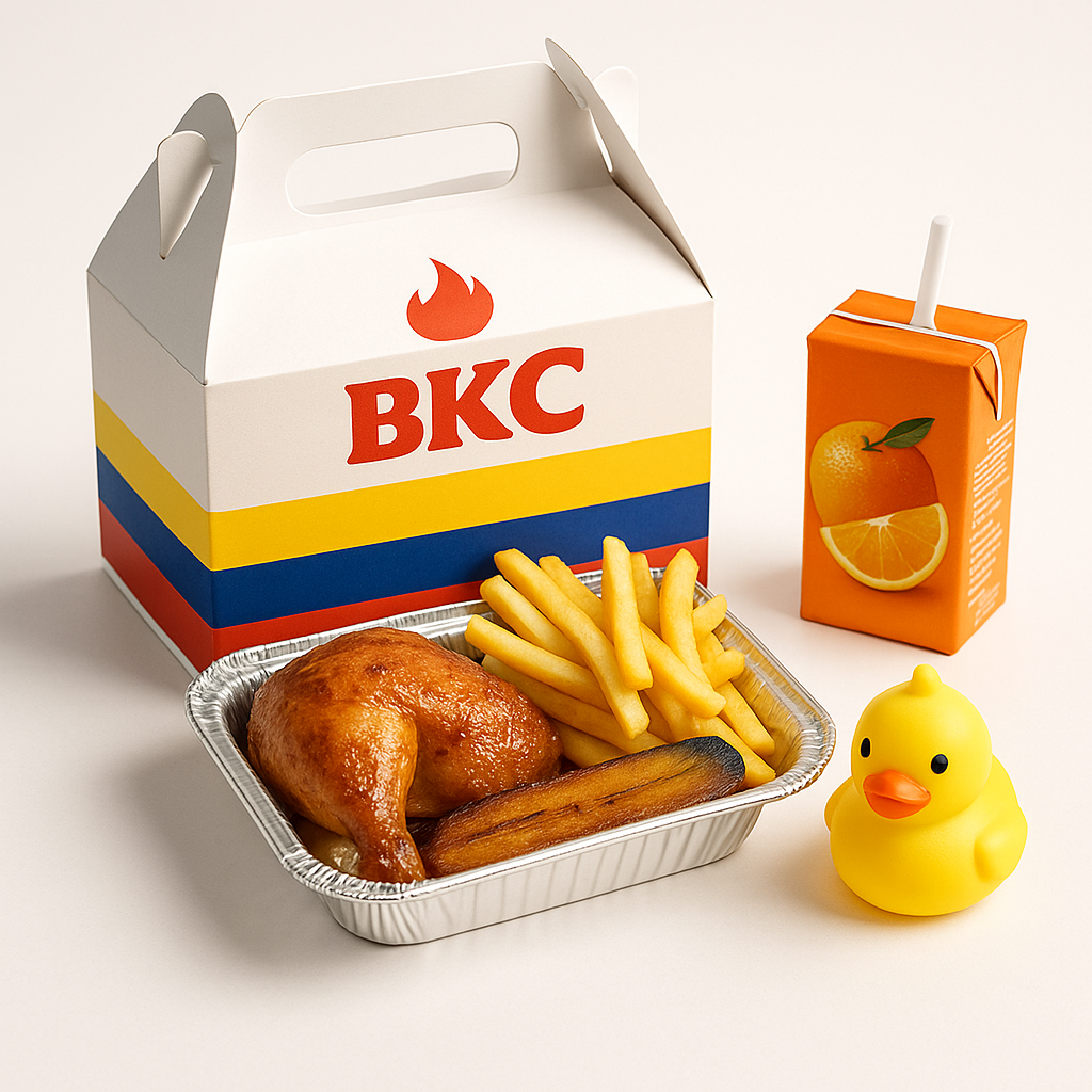 Kids BKC box with chicken, fries, juice and toy