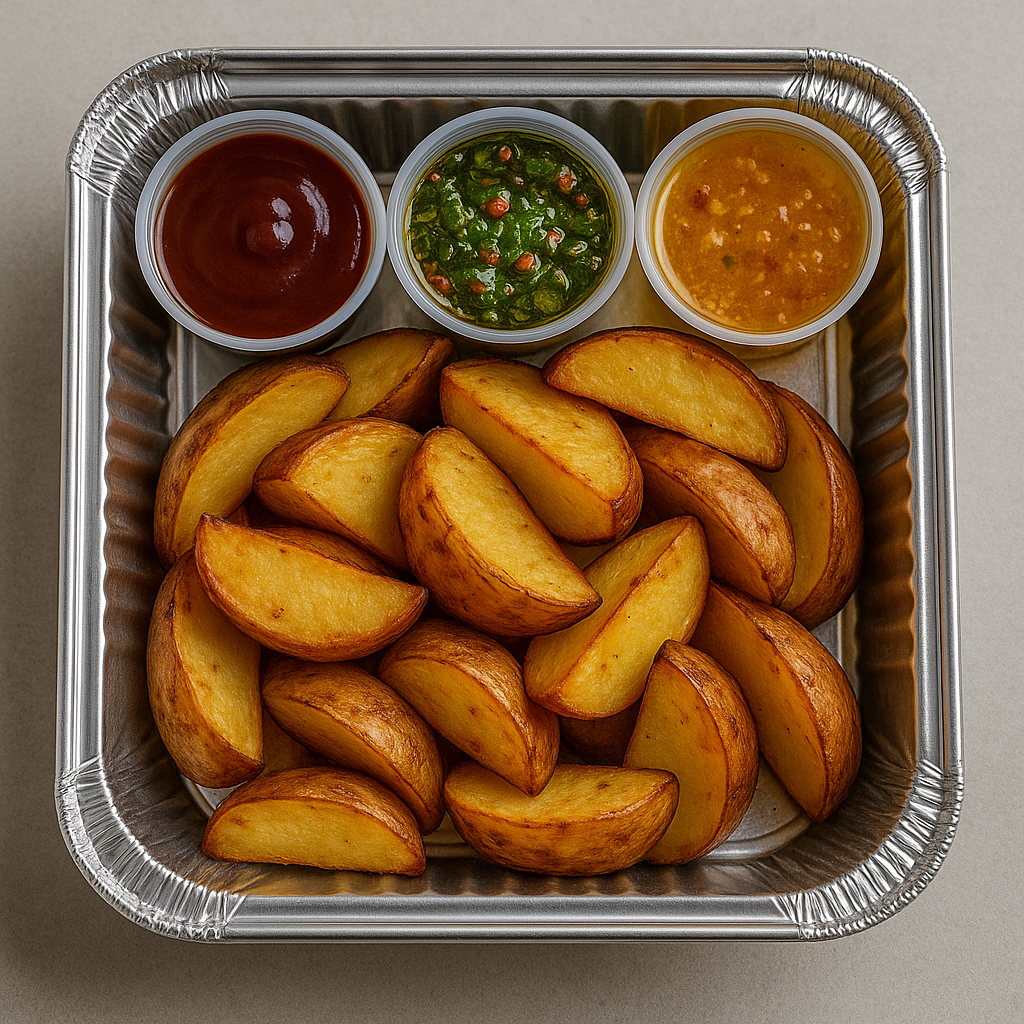 Tray of roasted potatoes